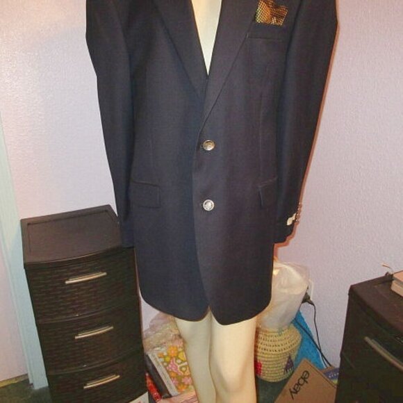 Michael Kors Men's Wool Suit Jacket Blazer Size 46L Navy Luxury Sport Coat NWT - Picture 4 of 12